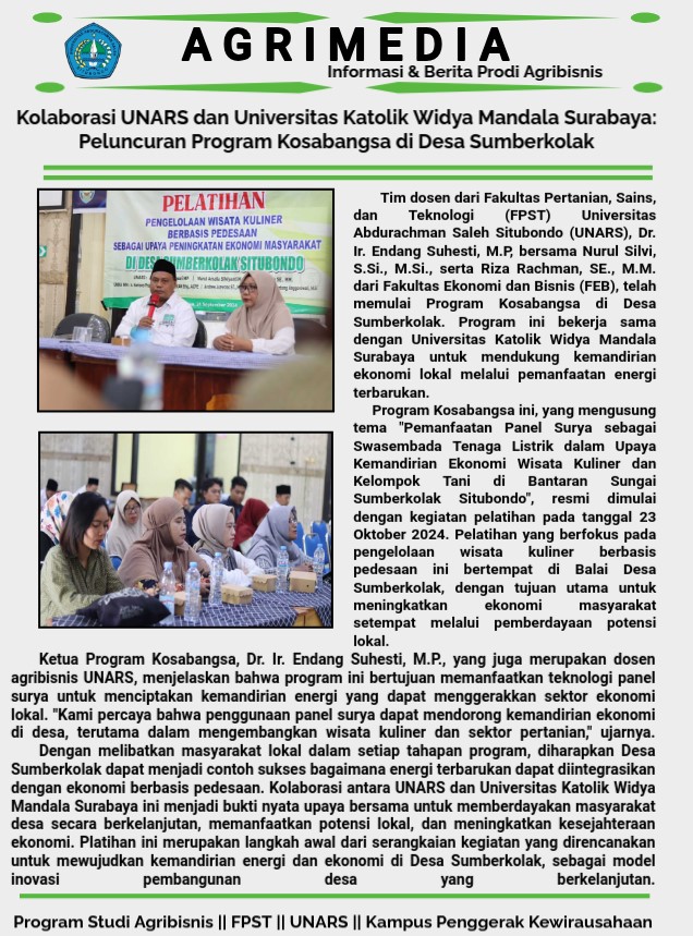 Kolaborasi UNARS dan Universitas Katolik Widya Mandala Surabaya: Peluncuran Program Kosabangsa di Desa Sumberkolak