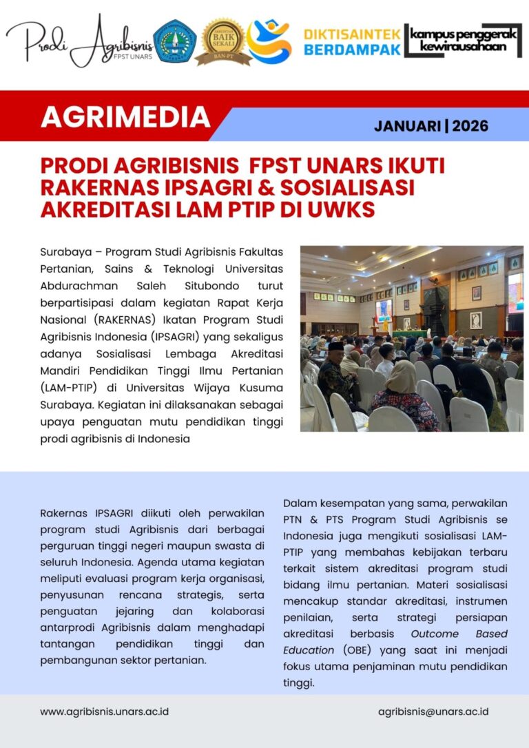 Prodi Agribisnis FPST UNARS Ikuti Rakernas IPSAGRI & Sosialisasi Akreditasi LAM PTIP Di UWKS
