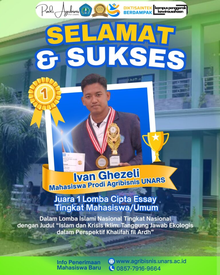 Selamat Kepada Ivan Ghezeli Sebagai Juara 1 Lomba Cipta Essay (Lomba Islami Nasional)
